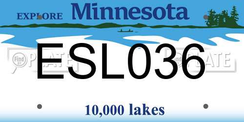ESL036 Minnesota License Plate