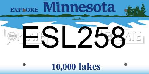ESL258 Minnesota License Plate