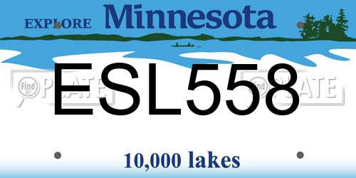 ESL558 Minnesota License Plate