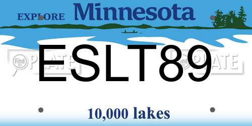 ESLT89 Minnesota License Plate