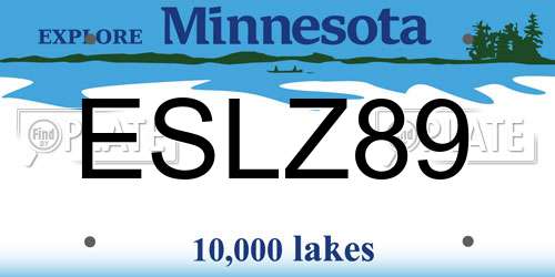 ESLZ89 Minnesota License Plate