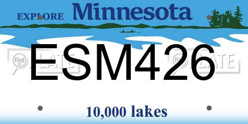 ESM426 Minnesota License Plate
