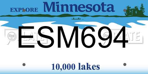 ESM694 Minnesota License Plate