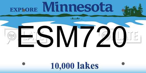 ESM720 Minnesota License Plate