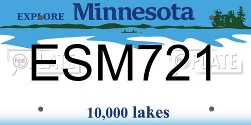 ESM721 Minnesota License Plate