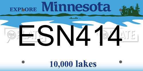 ESN414 Minnesota License Plate
