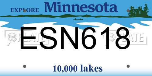 ESN618 Minnesota License Plate