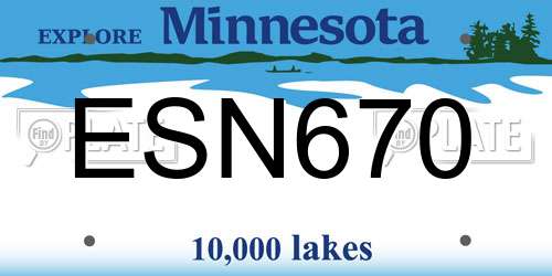 ESN670 Minnesota License Plate
