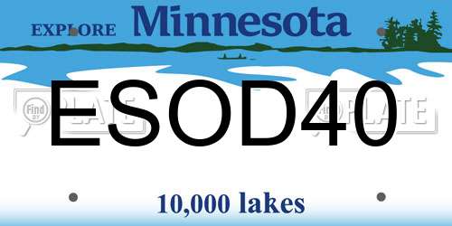 ESOD40 Minnesota License Plate
