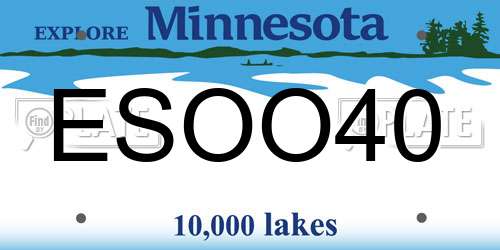 ESOO40 Minnesota License Plate