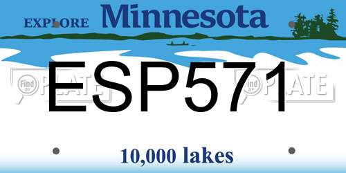 ESP571 Minnesota License Plate