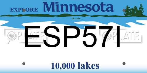 ESP57I Minnesota License Plate
