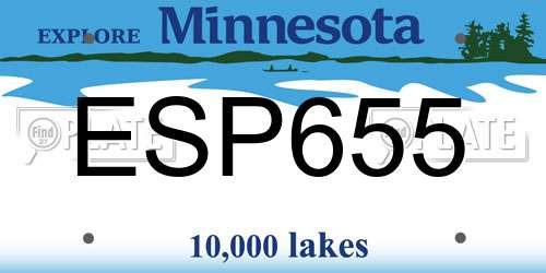 ESP655 Minnesota License Plate