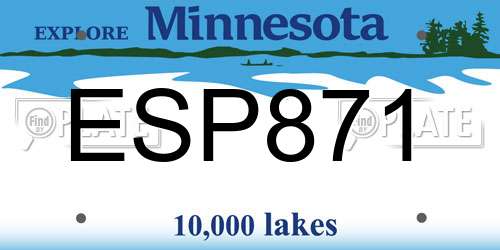 ESP871 Minnesota License Plate