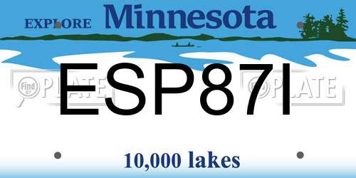 ESP87I Minnesota License Plate
