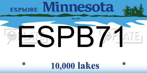 ESPB71 Minnesota License Plate