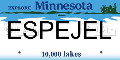 ESPEJEL Minnesota License Plate