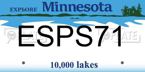 ESPS71 Minnesota License Plate