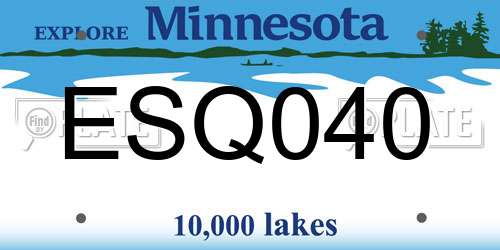ESQ040 Minnesota License Plate