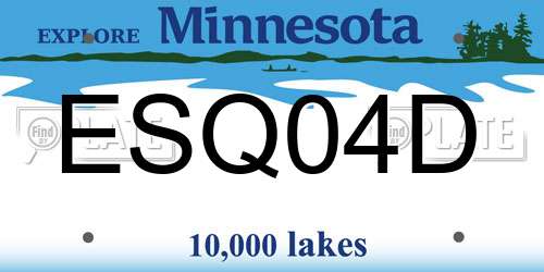 ESQ04D Minnesota License Plate