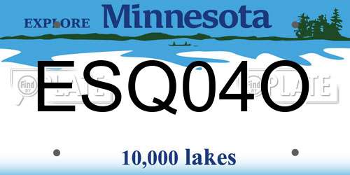 ESQ04O Minnesota License Plate