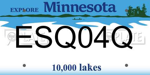 ESQ04Q Minnesota License Plate