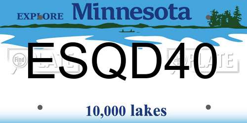 ESQD40 Minnesota License Plate