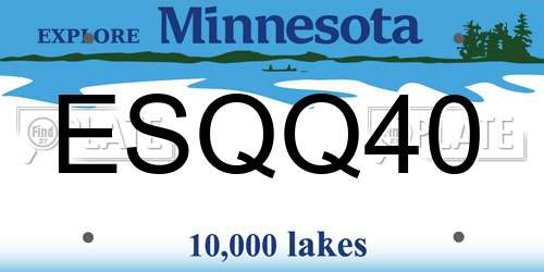 ESQQ40 Minnesota License Plate
