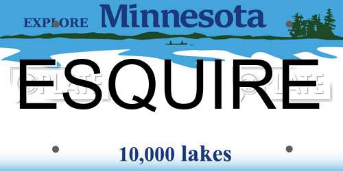 ESQUIRE Minnesota License Plate