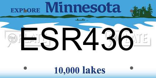 ESR436 Minnesota License Plate