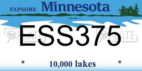 ESS375 Minnesota License Plate