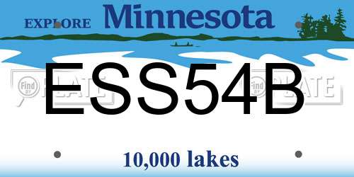ESS54B Minnesota License Plate