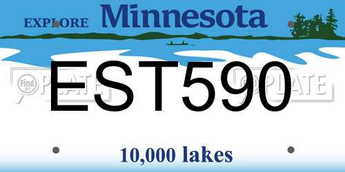 EST590 Minnesota License Plate