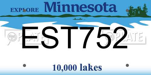 EST752 Minnesota License Plate