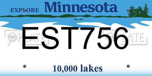 EST756 Minnesota License Plate