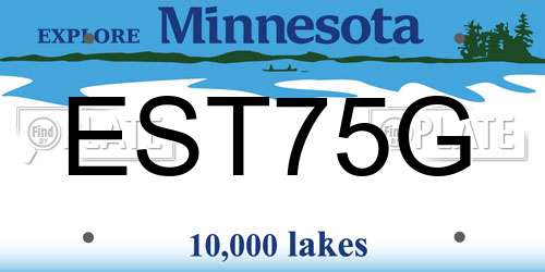 EST75G Minnesota License Plate