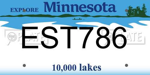 EST786 Minnesota License Plate