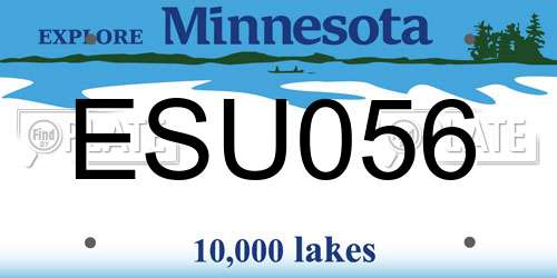ESU056 Minnesota License Plate