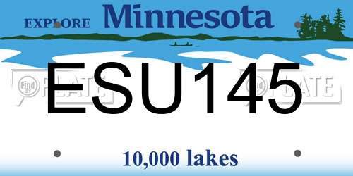 ESU145 Minnesota License Plate