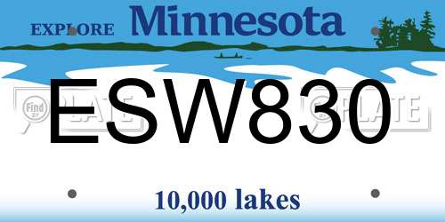 ESW830 Minnesota License Plate