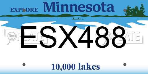 ESX488 Minnesota License Plate