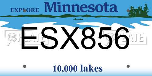 ESX856 Minnesota License Plate