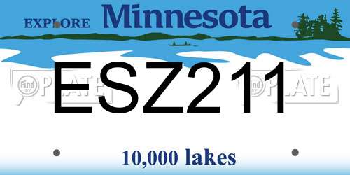 ESZ211 Minnesota License Plate