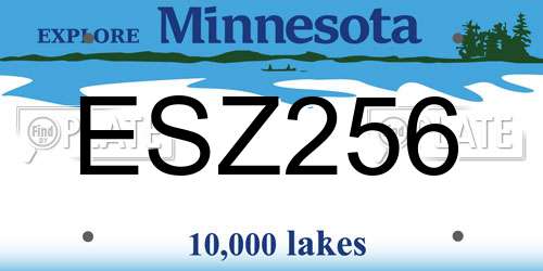 ESZ256 Minnesota License Plate
