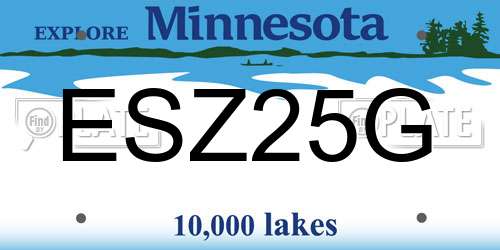 ESZ25G Minnesota License Plate