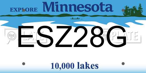 ESZ28G Minnesota License Plate