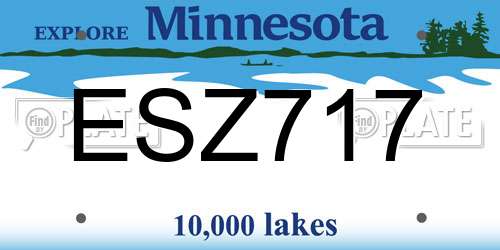 ESZ717 Minnesota License Plate
