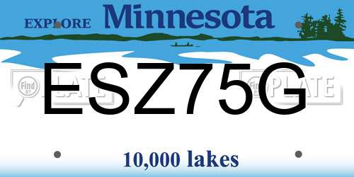 ESZ75G Minnesota License Plate