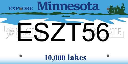 ESZT56 Minnesota License Plate