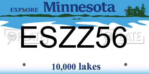 ESZZ56 Minnesota License Plate